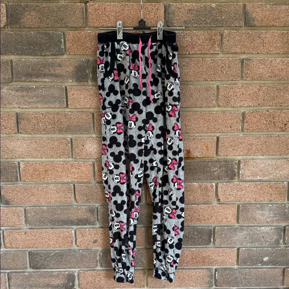 Disney Love Black and Pink Minnie Mouse Pajama Joggers Girl's size Medium
